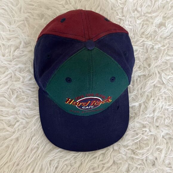 90s Hard Rock Cafe San Antonio Love All Serve All Color Block Snapback Hat - Picture 2 of 8